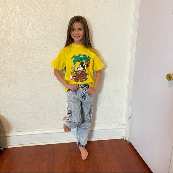 Vintage 1990s Bugle Boy 7 Years Acid Wash Rad Pull On Denim Jogger Jeans - Picture 7 of 7